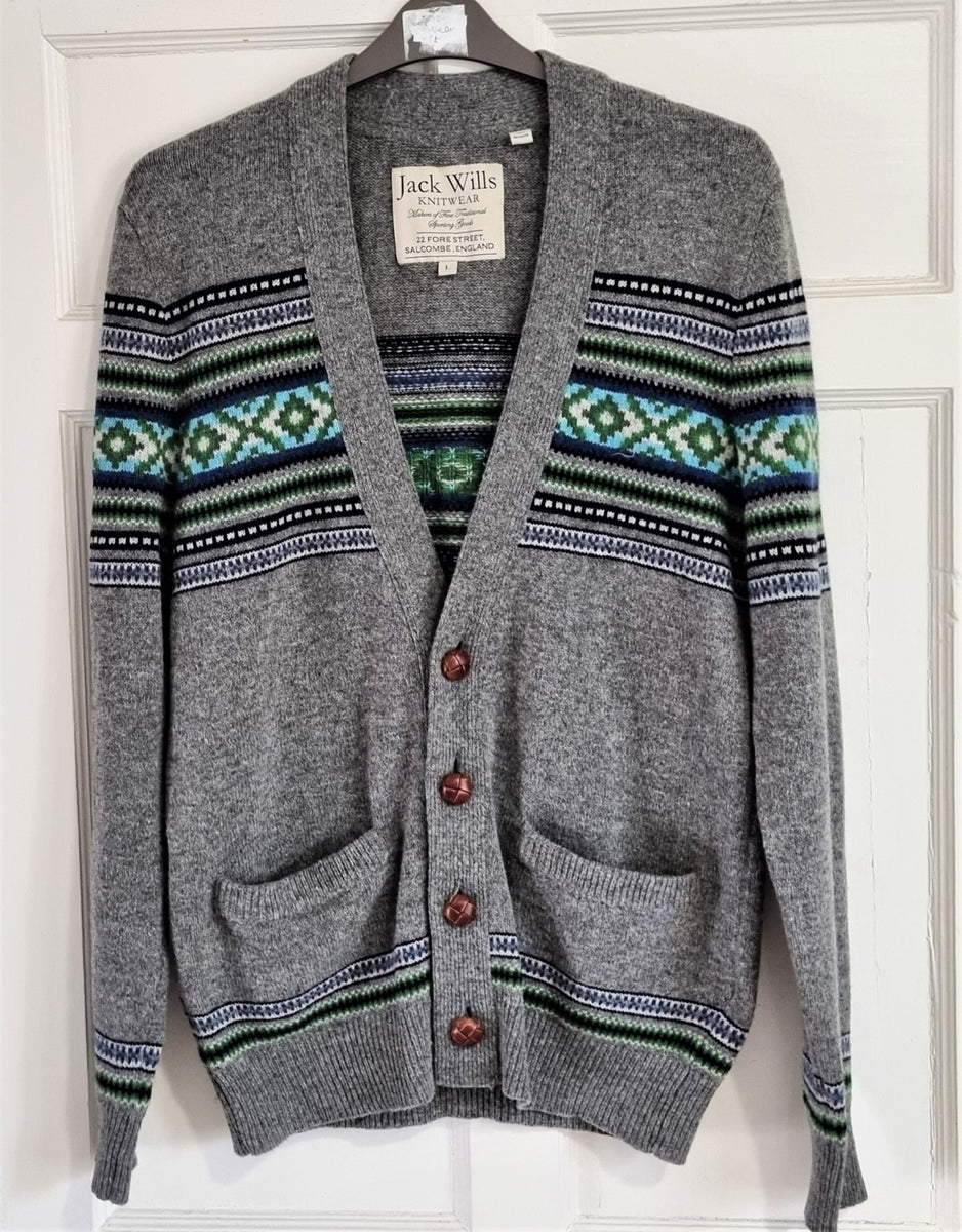 Jack Wills men s grey lambswool cardigan The Frockery