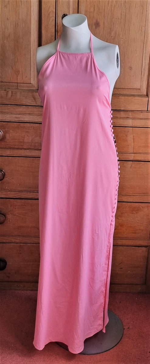 Zara pink bias-cut satin slip dress