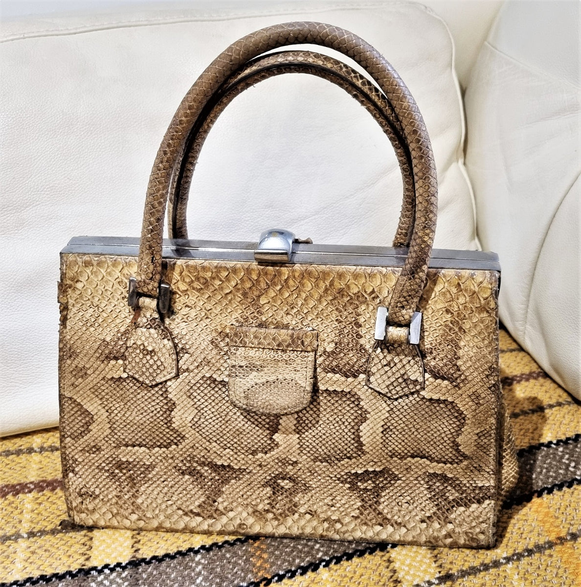 Vintage python snakeskin Kelly handbag – The Frockery