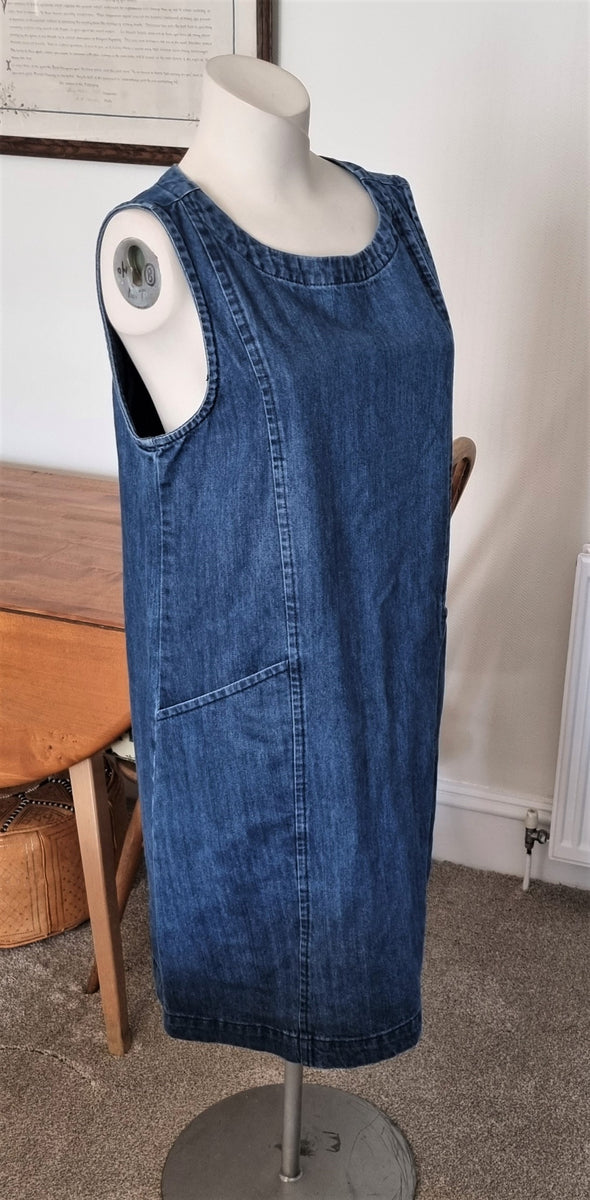 Seasalt Stone Sculpture blue denim pinafore dress – The Frockery