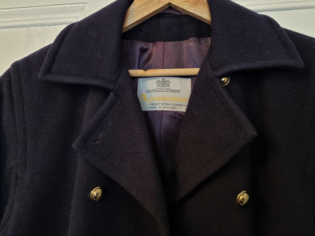 Aquascutum vintage dark navy wool peacoat – The Frockery