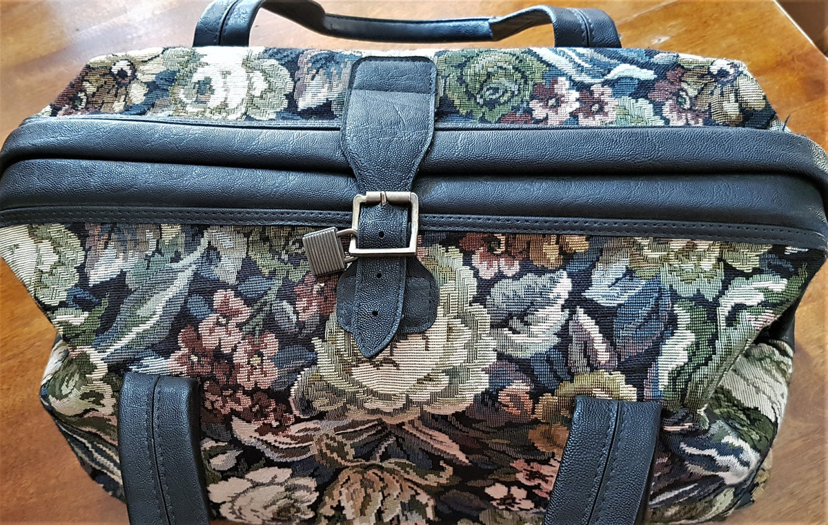 Vintage Tapestry Bag // Mary Poppins Bag // Weekender Bag 