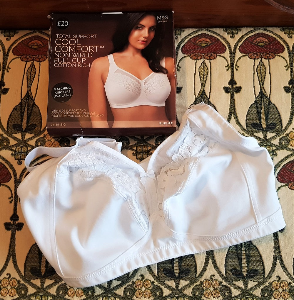 M&S white cotton bra (boxed)