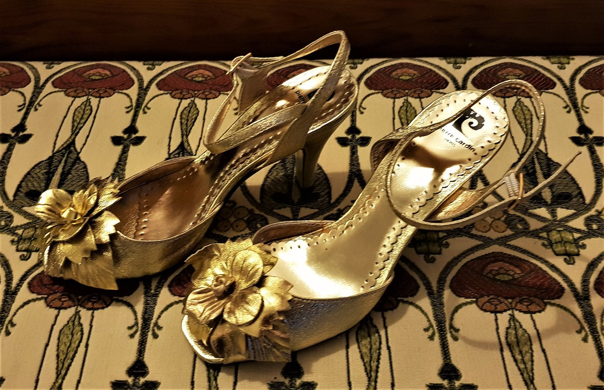 Antique best sale gold shoes