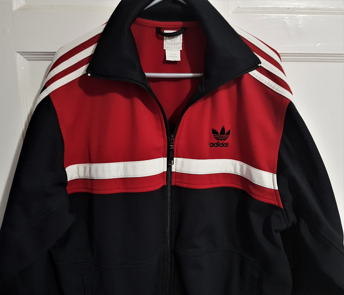 Adidas Y2K men’s black and red retro track jacket