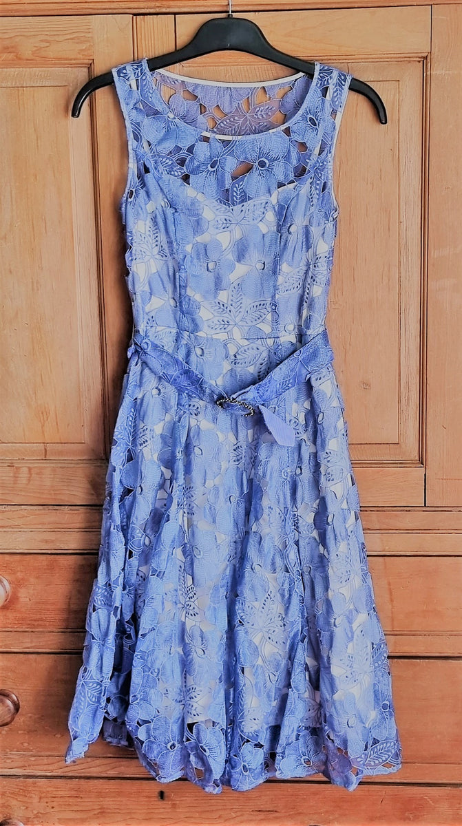 Phase Eight cornflower blue lace occasion dress