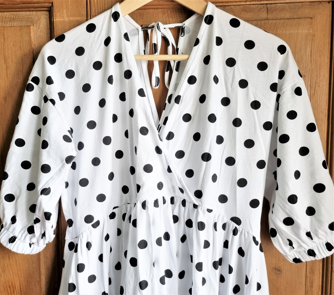 Asos white polka dot dress best sale