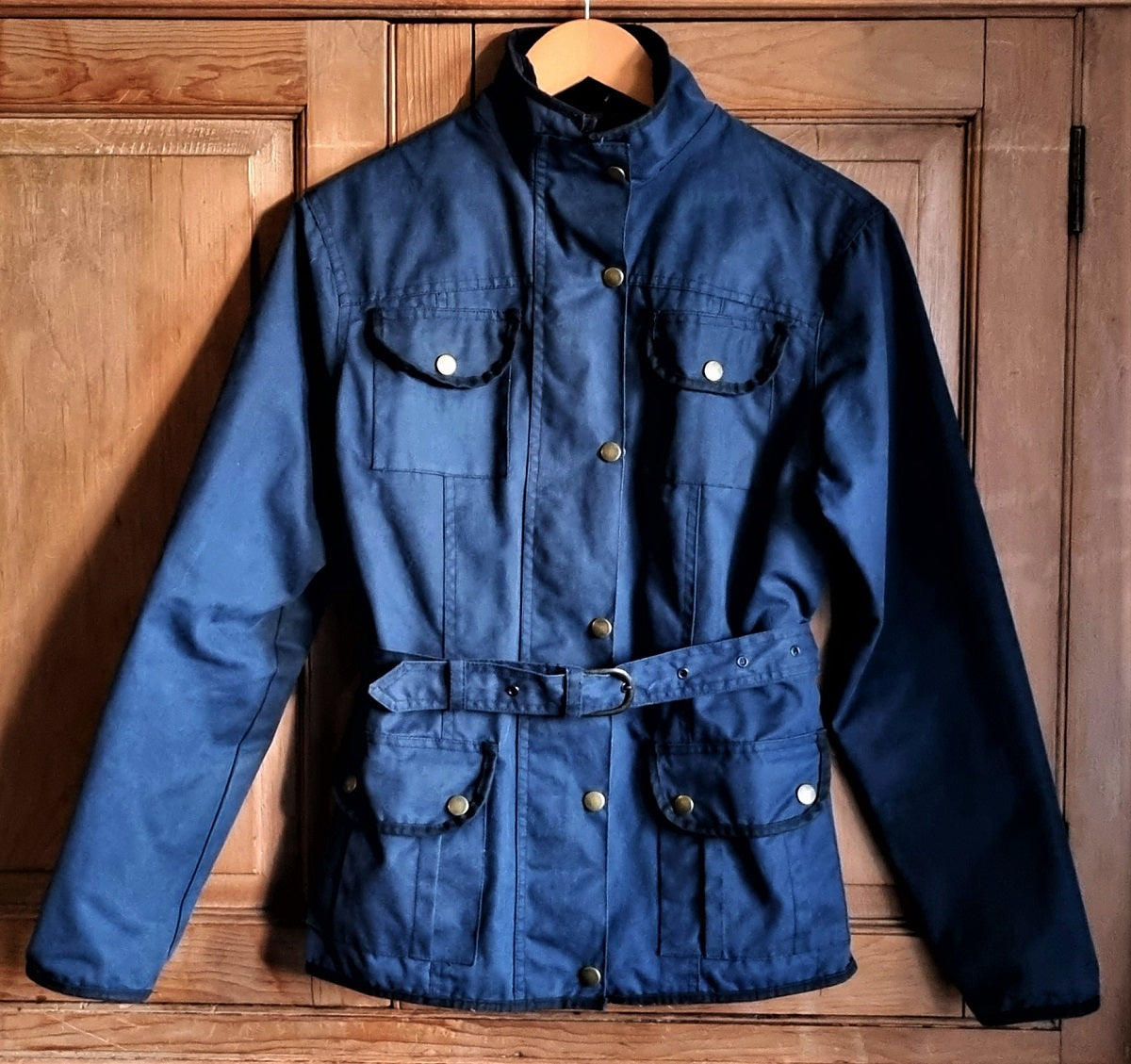 Elveden navy waxed jacket - Main Image