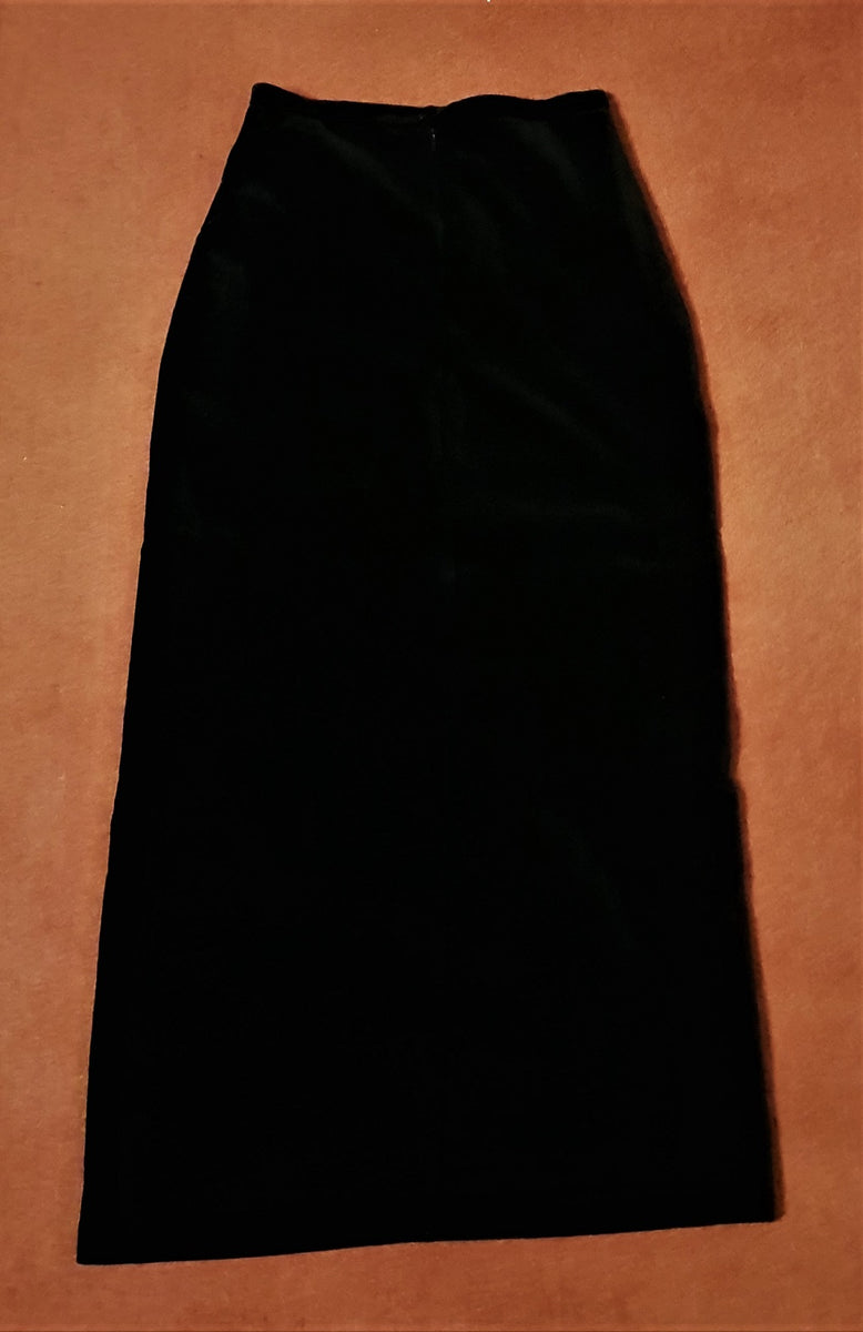 Vintage black velvet maxi pencil skirt – The Frockery