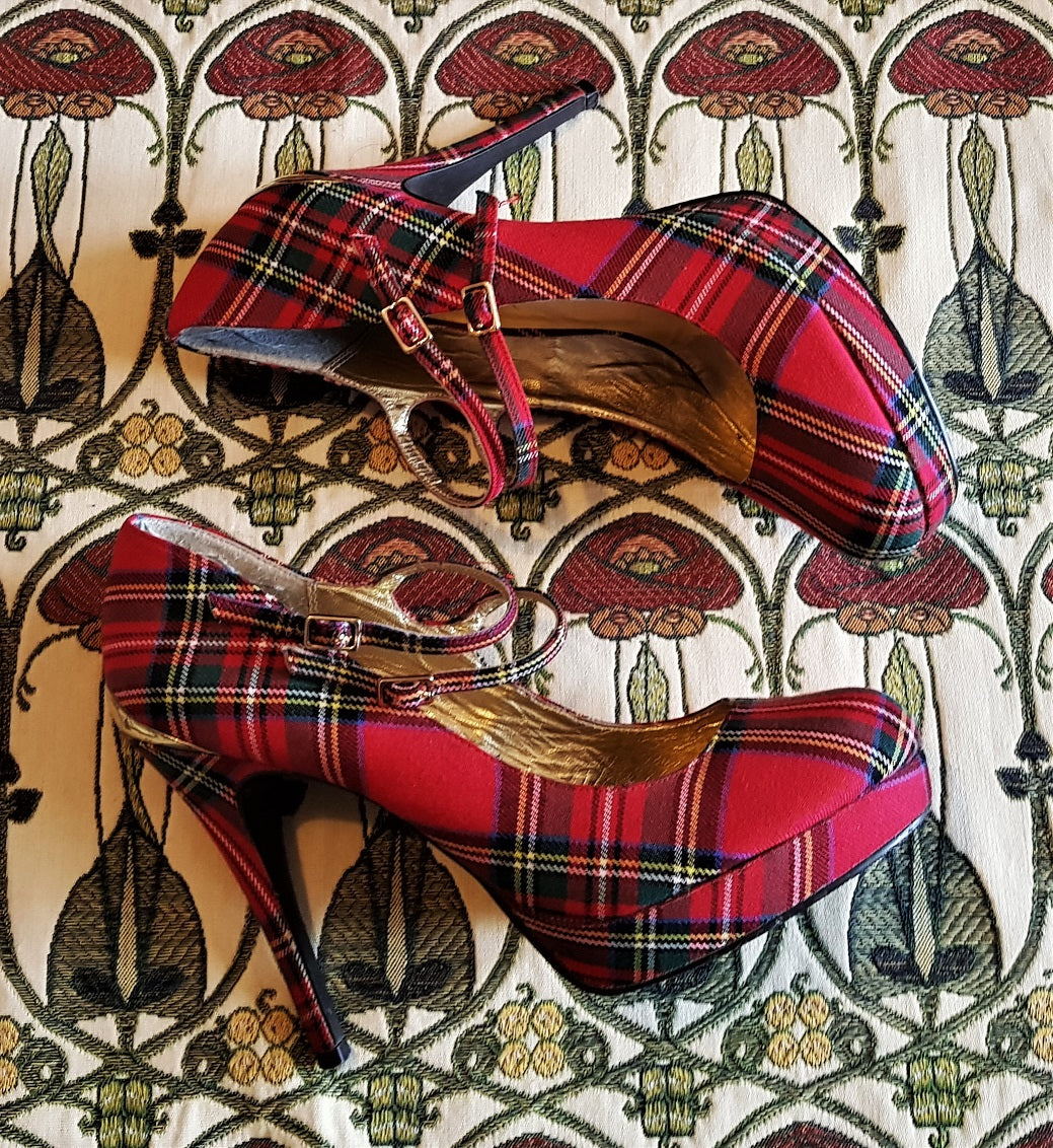 Tartan heels best sale new look