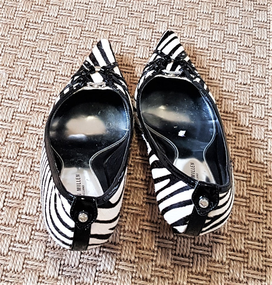 Karen Millen zebra pony hair dress shoes