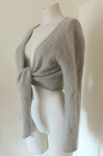 Monsoon grey angora shrug cardigan