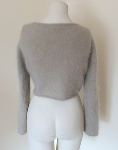 Monsoon grey angora shrug cardigan