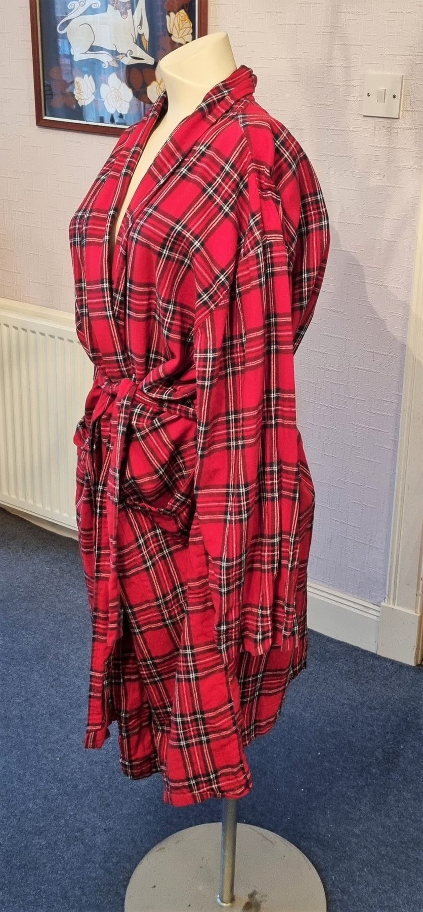 Cotton Traders red tartan dressing gown – The Frockery