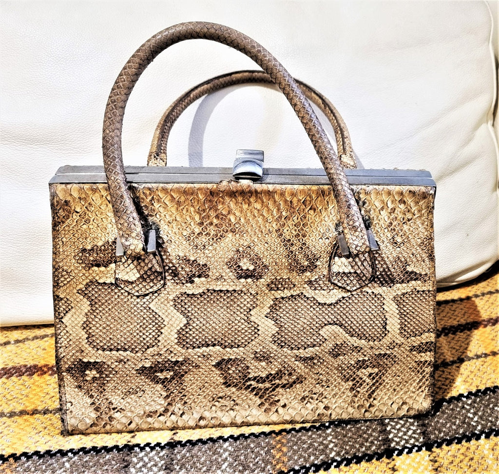 Vintage python snakeskin Kelly handbag – The Frockery