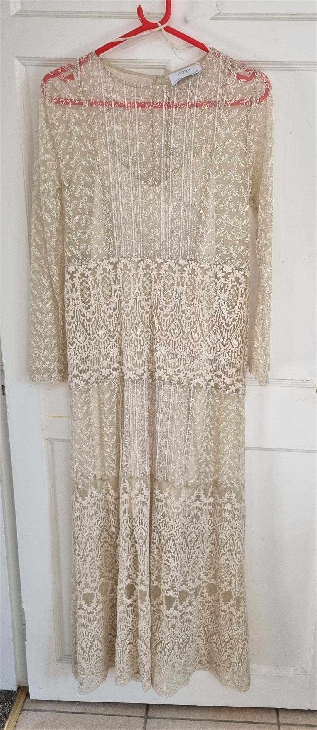 Zara boho cream lace tiered maxi dress The Frockery Zara boho cream lace tiered maxi dress The Frockery