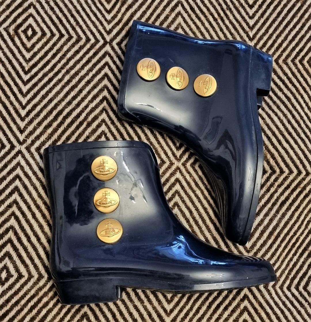 Vivienne Westwood Anglomania Melissa navy boots – The Frockery
