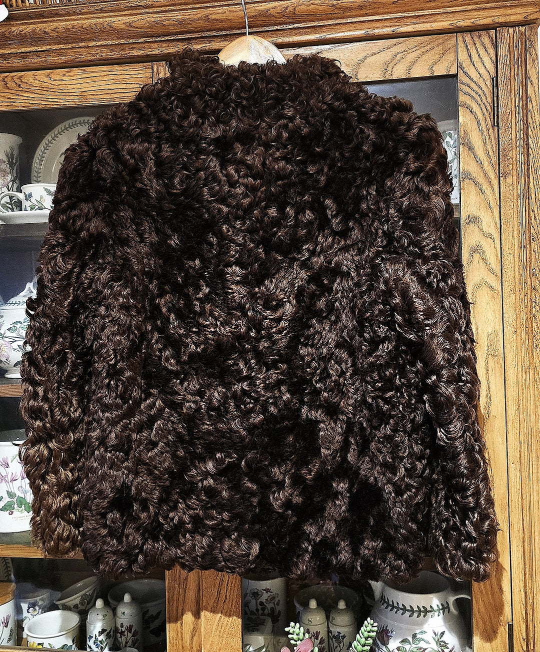 Antartex vintage brown curly lamb sheepskin jacket – The Frockery
