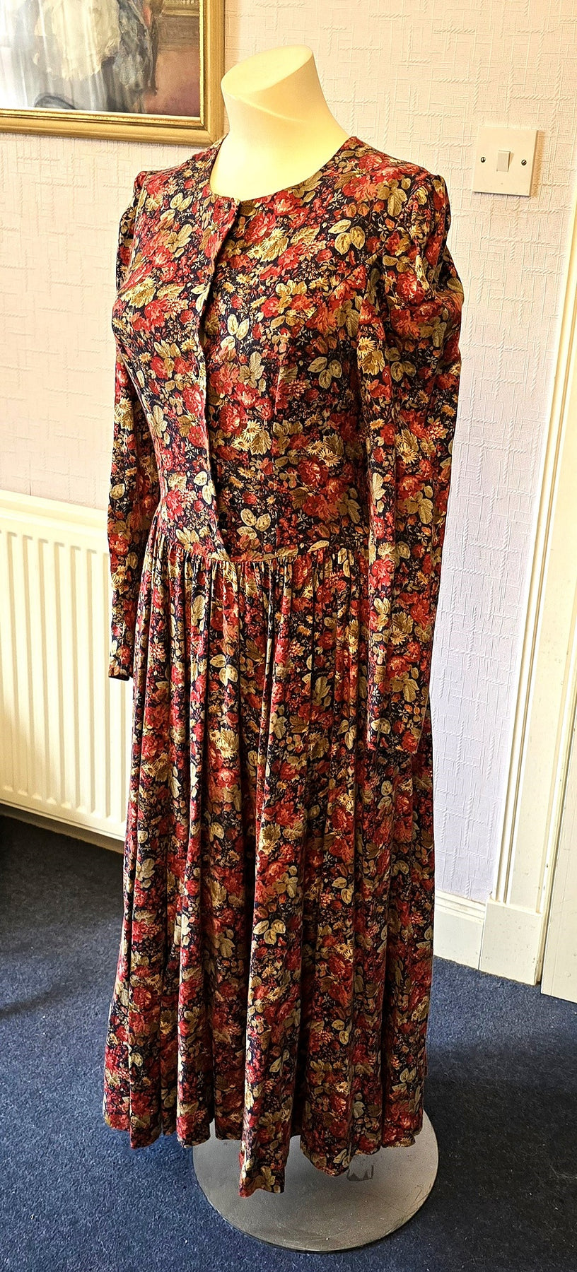 laura ashley 90s dresses Laura Ashley, summer 1990. Day dress with shawl collar and covered buttons. Priced at $178 in 1990