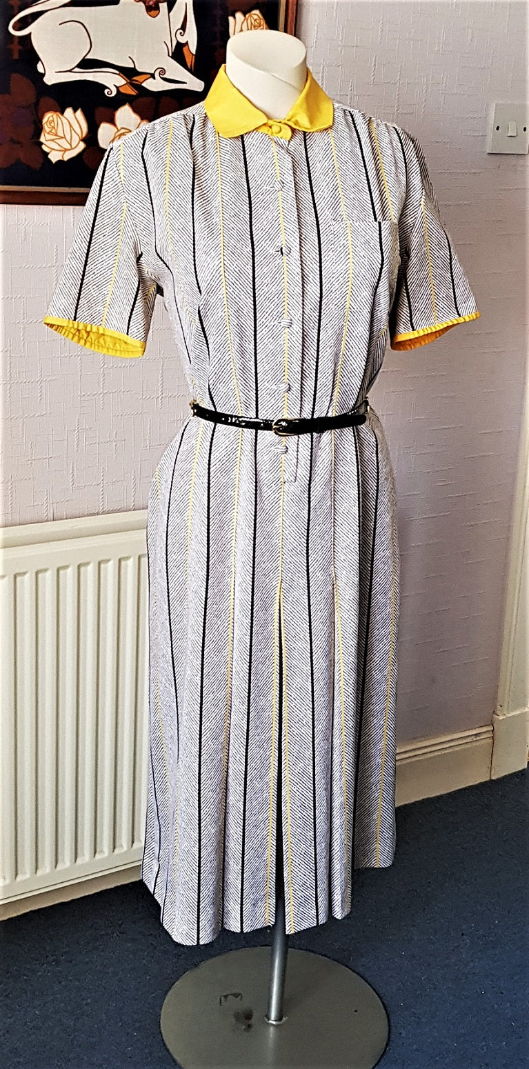 SOLD: Marcel Griffon vintage grey and yellow dress – The Frockery SOLD: Marcel Griffon vintage grey and yellow dress – The Frockery