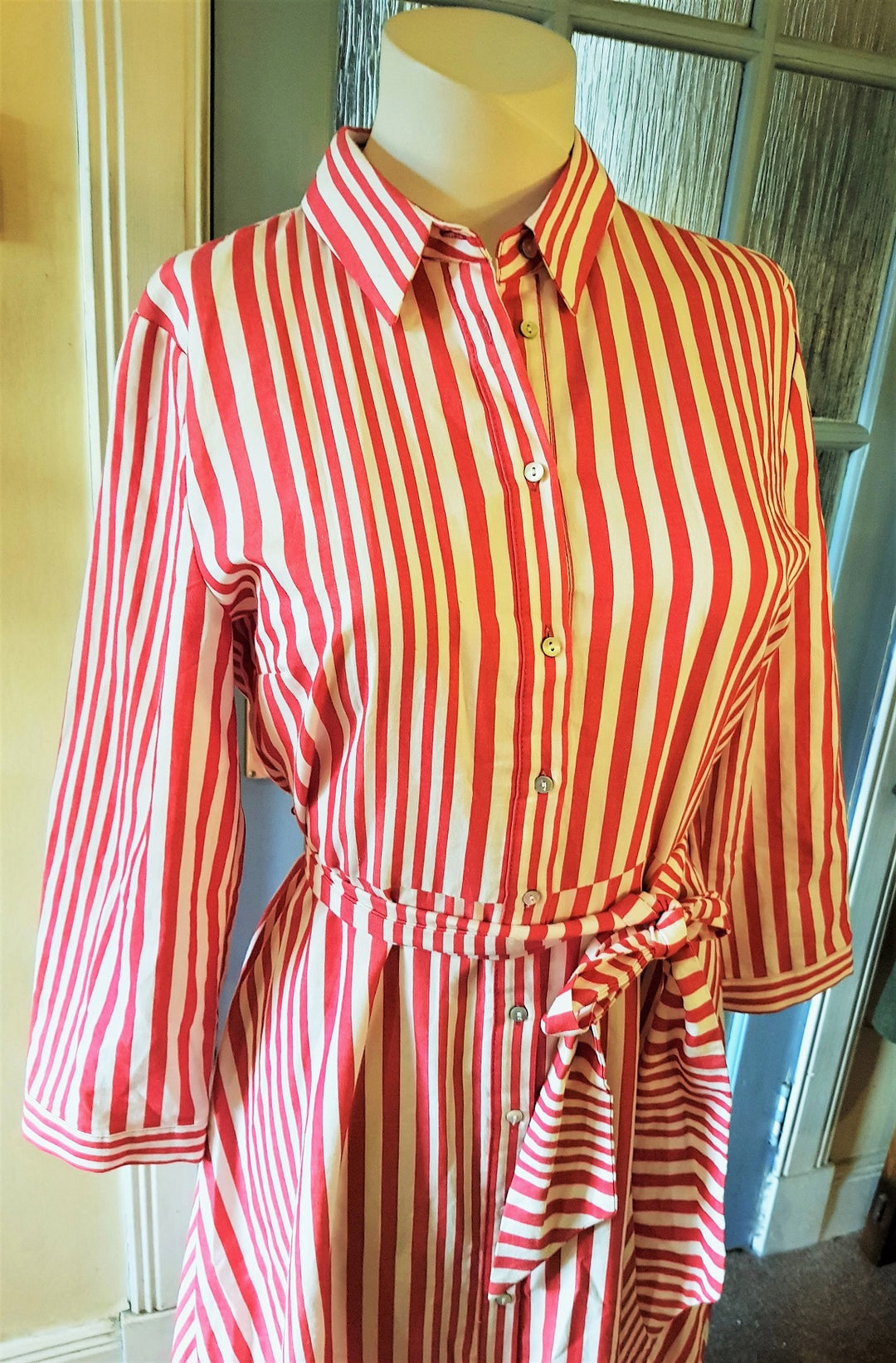 fitted lace wedding dress Zara red striped shirt dress – The Frockery