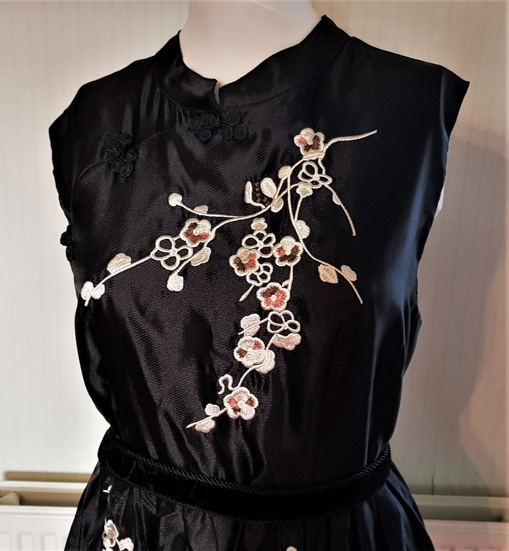 white christmas dresses Black embroidered voile party dress – The Frockery