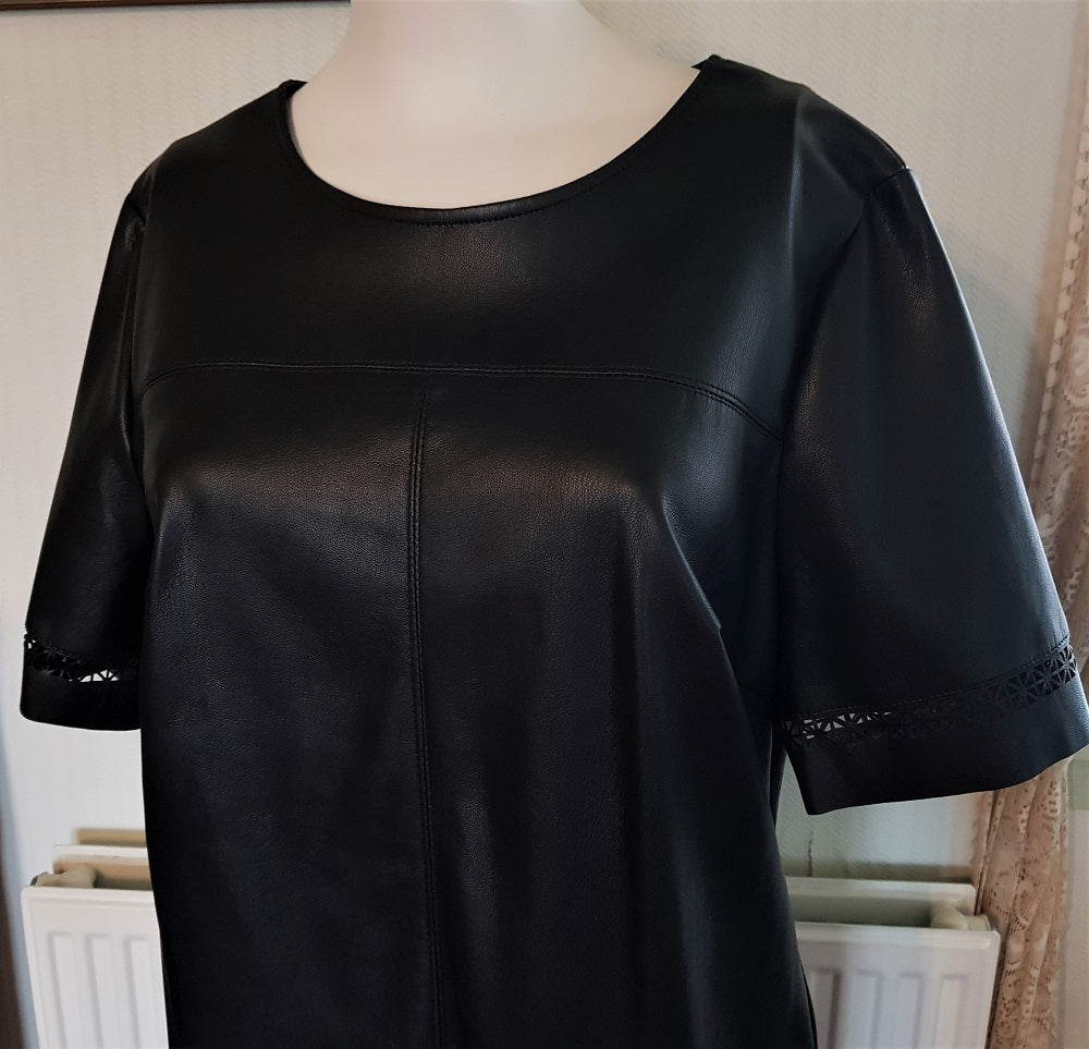 Black faux leather shift dress Black faux leather shift dress