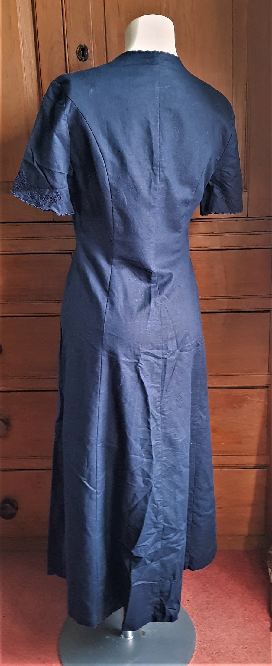 laura ashley navy blue dress Laura Ashley navy button-through dress – The Frockery