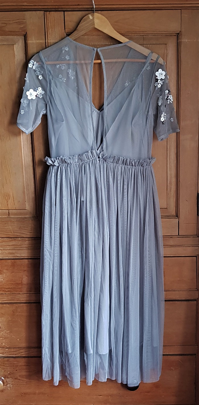 ASOS grey tulle embellished party dress – The Frockery