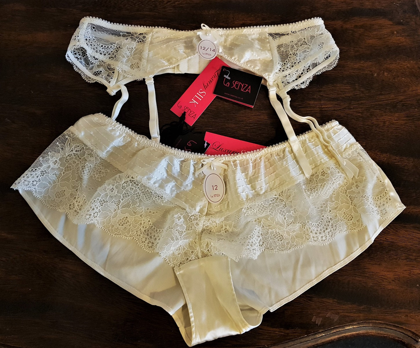 La Senza ivory silk knickers and suspenders – The Frockery