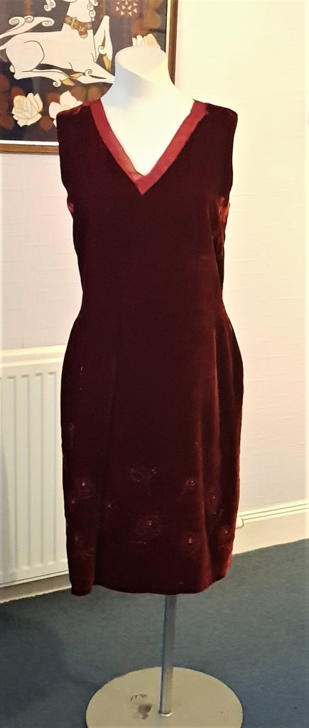 laura ashley red velvet dress Laura Ashley Vintage Red Velvet Dress