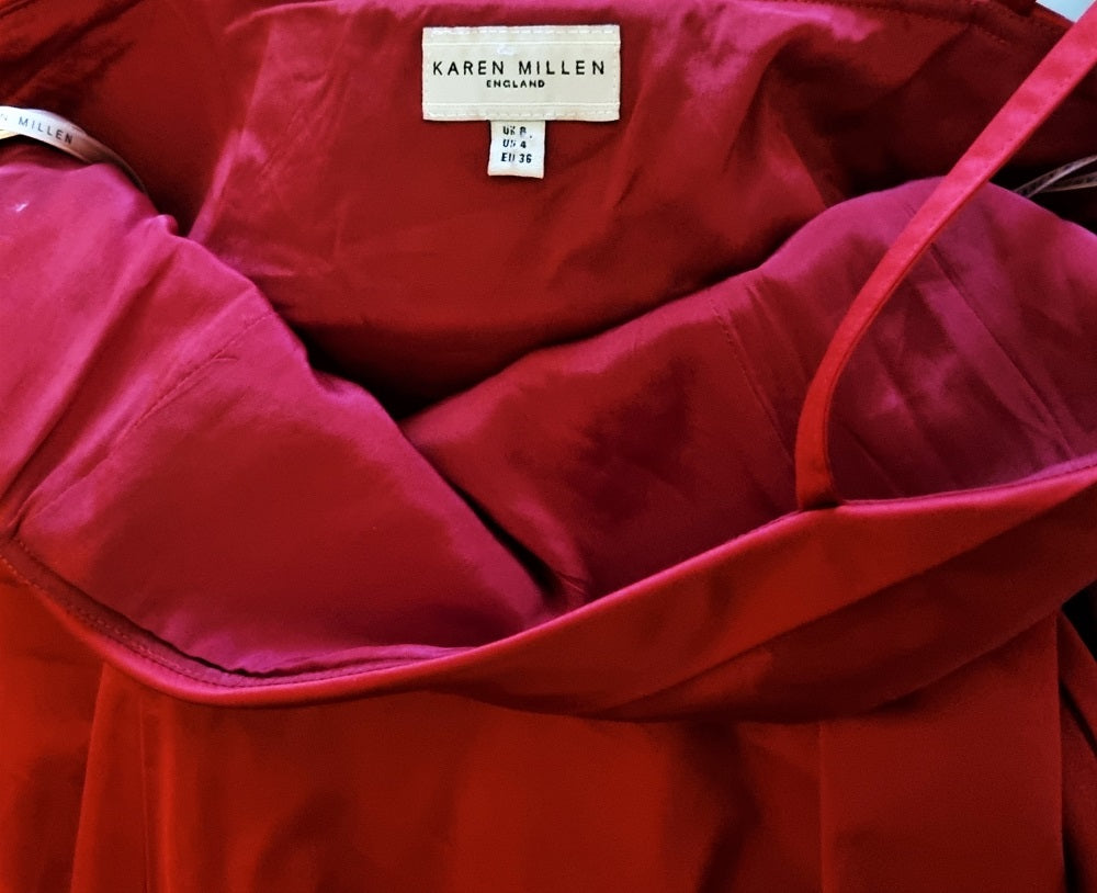 Karen Millen red satin mini dress – The Frockery