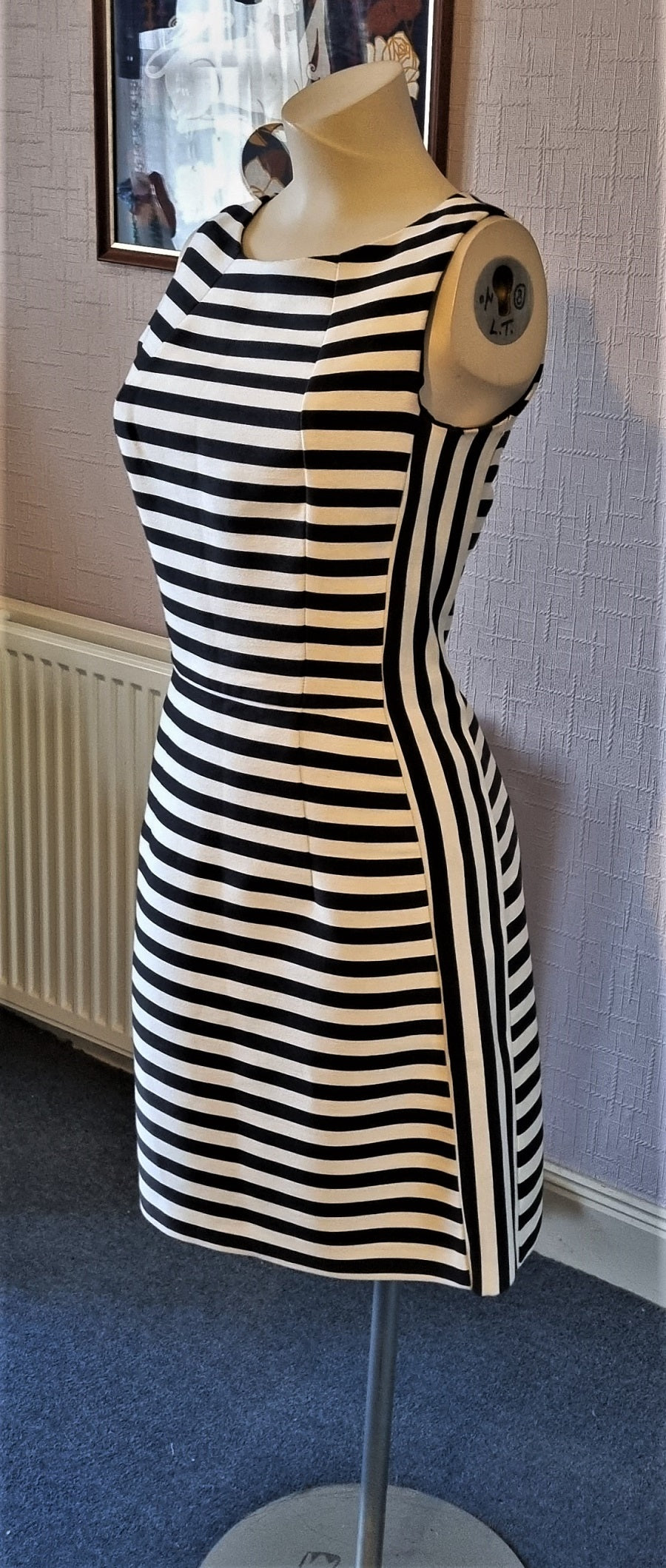 Next black and white striped shift dress The Frockery