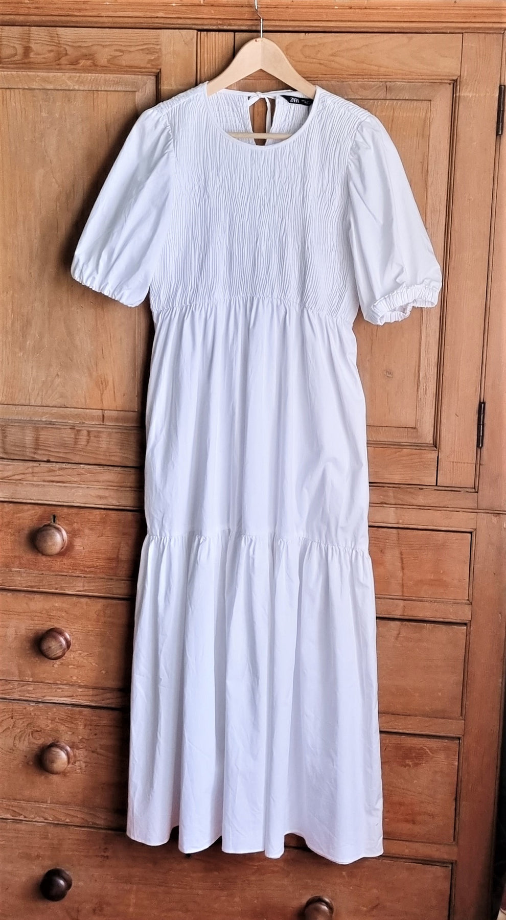 Zara boho white smocked tiered maxi dress – The Frockery Zara boho white smocked tiered maxi dress – The Frockery