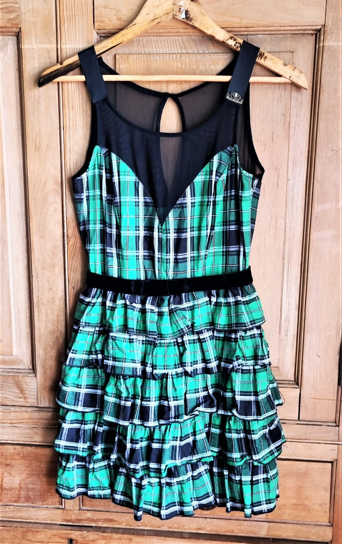 Green tartan mini rara dress The Frockery Green tartan mini rara dress The Frockery