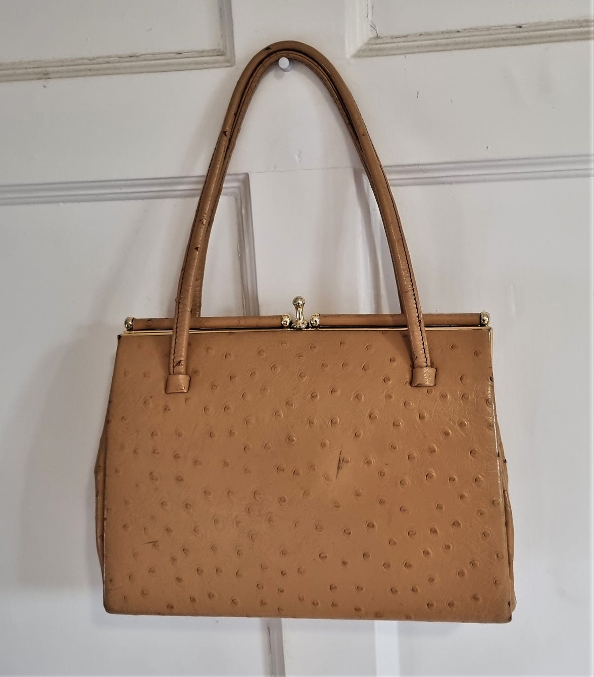 Vintage beige ostrich leather Kelly handbag – The Frockery