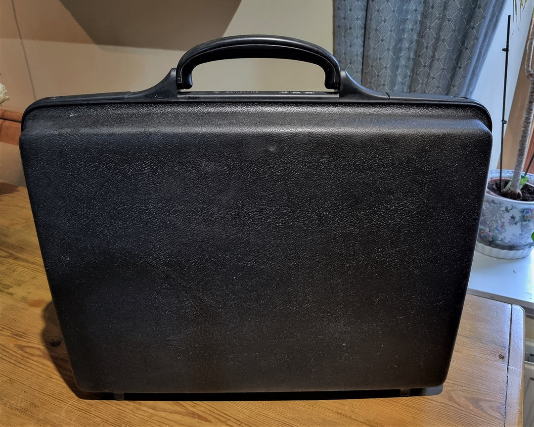 80s vintage Samsonite black hard shell briefcase The Frockery