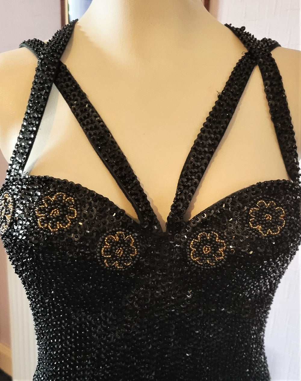 Aftershock black embellished evening gown – The Frockery