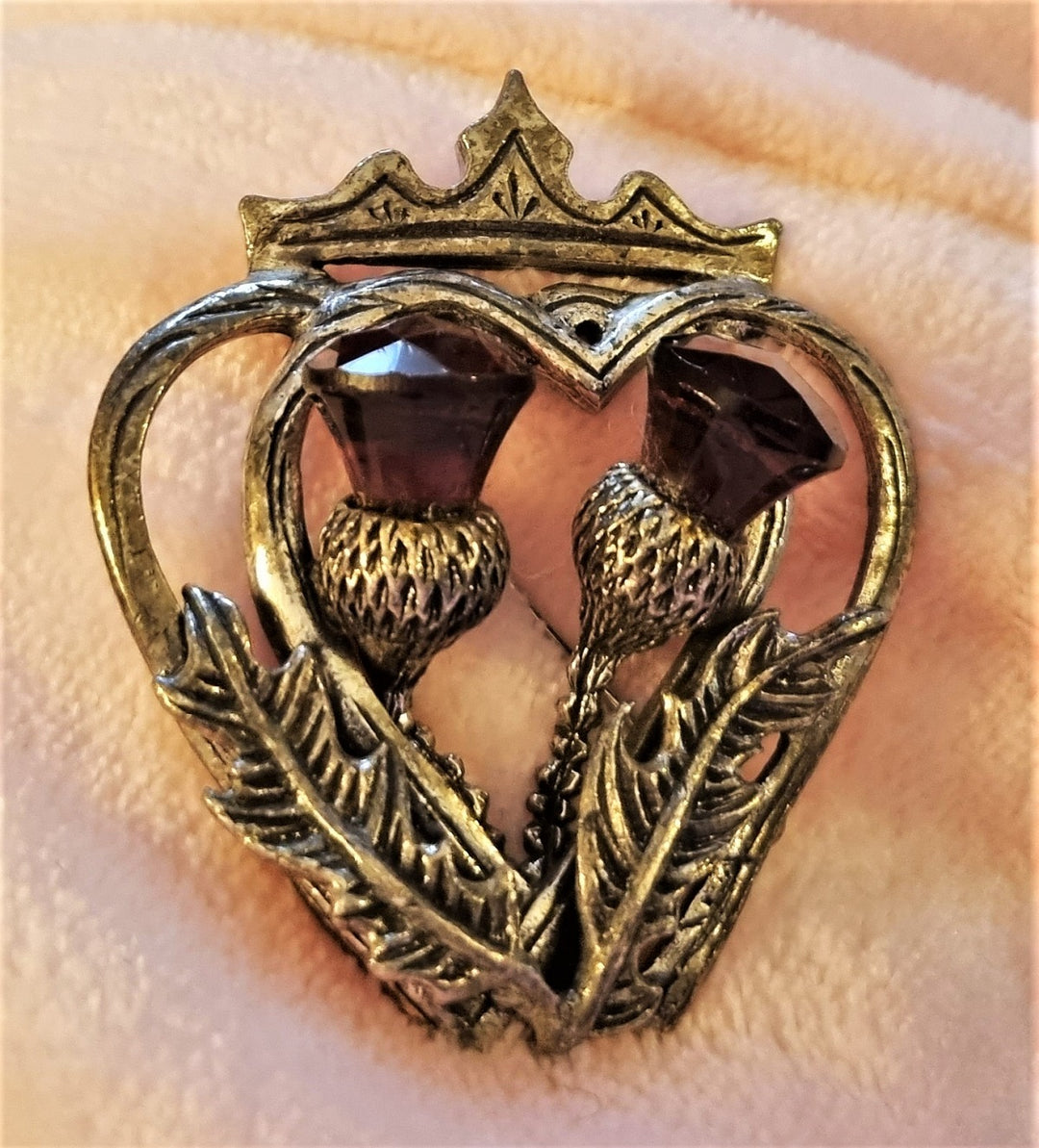 Vintage pewter and amethyst Scottish luckenbooth brooch – The Frockery