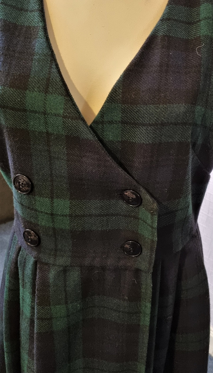 Nightingales Black Watch tartan pinafore coat dress – The Frockery