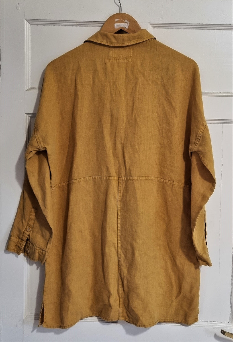 Seasalt Nicky Berry mustard linen tunic shirt – The Frockery
