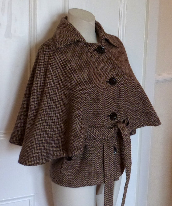 Miss Marple style tweed cape jacket – The Frockery