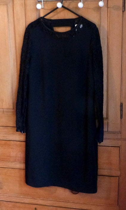 Reiss Cersei black lace sleeve shift dress – The Frockery