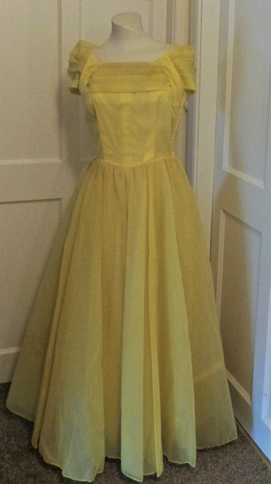 50s vintage primrose yellow prom dress The Frockery