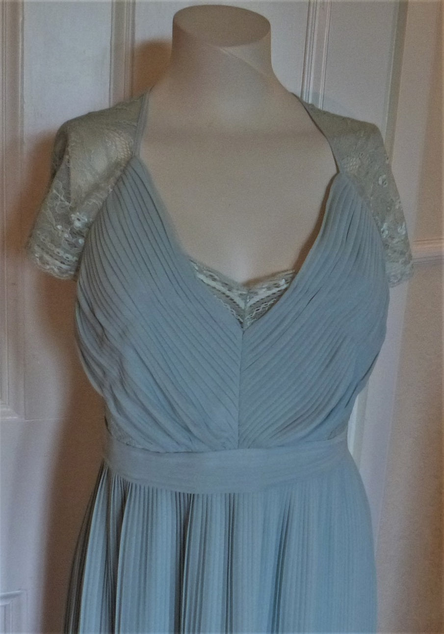 Kaliko 'Middleton' light turquoise crimped cocktail dress – The Frockery