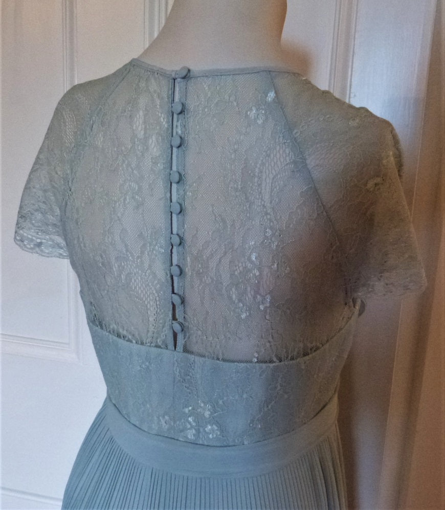 Kaliko 'Middleton' light turquoise crimped cocktail dress – The Frockery
