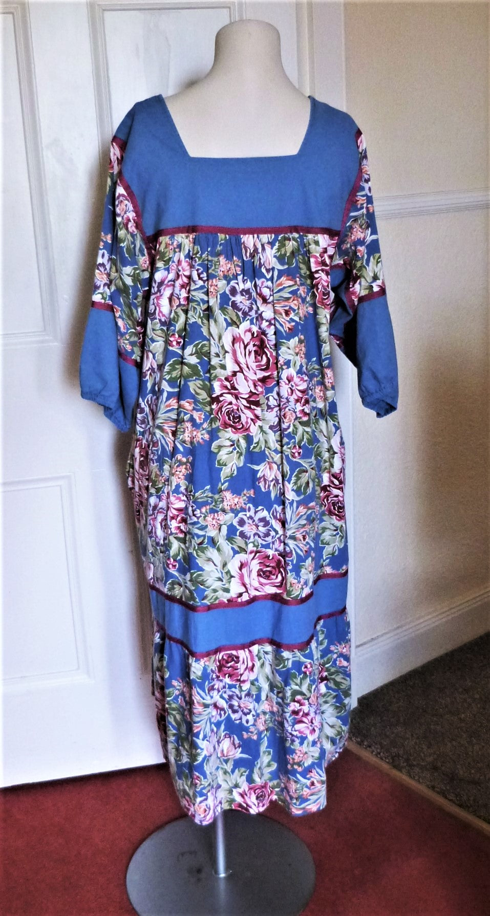 70s vintage Krist Gudnason boho blue floral dress – The Frockery 70s vintage Krist Gudnason boho blue floral dress – The Frockery