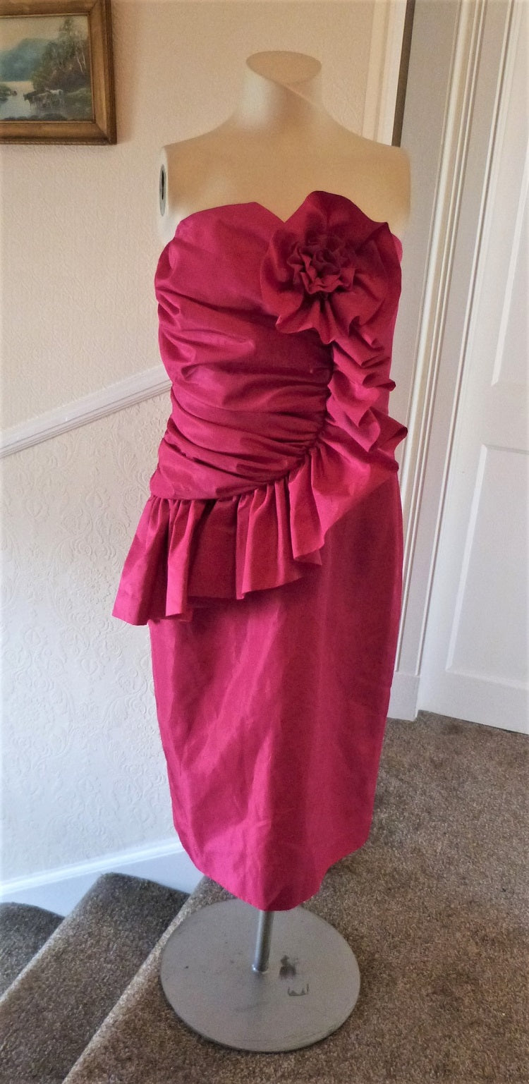 hot pink 80s prom dress A new addtition to the rental rack total pink tiered glam !!~~~Perfect  bachelorette party dress ~~~80s prom ~~murder mystery cheerleader dress  ~~~u call it ~~tagged a vintage day 11/12 fits like a