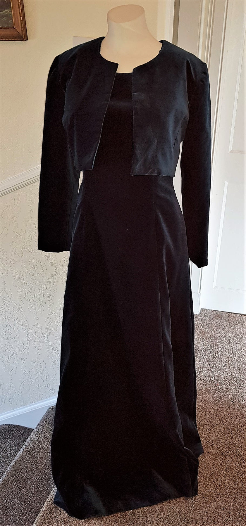 Teal velvet evening dress and bolero The Frockery Teal velvet evening dress and bolero The Frockery