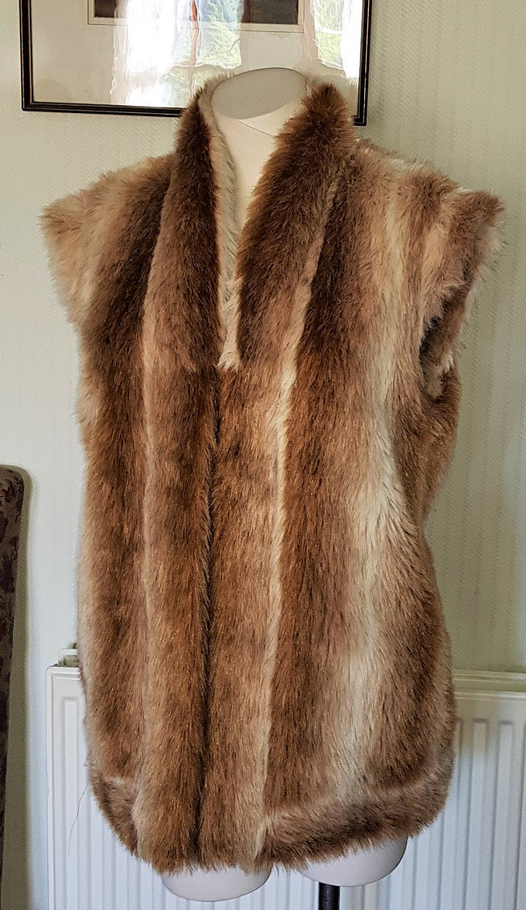 Camel faux fur on sale gilet